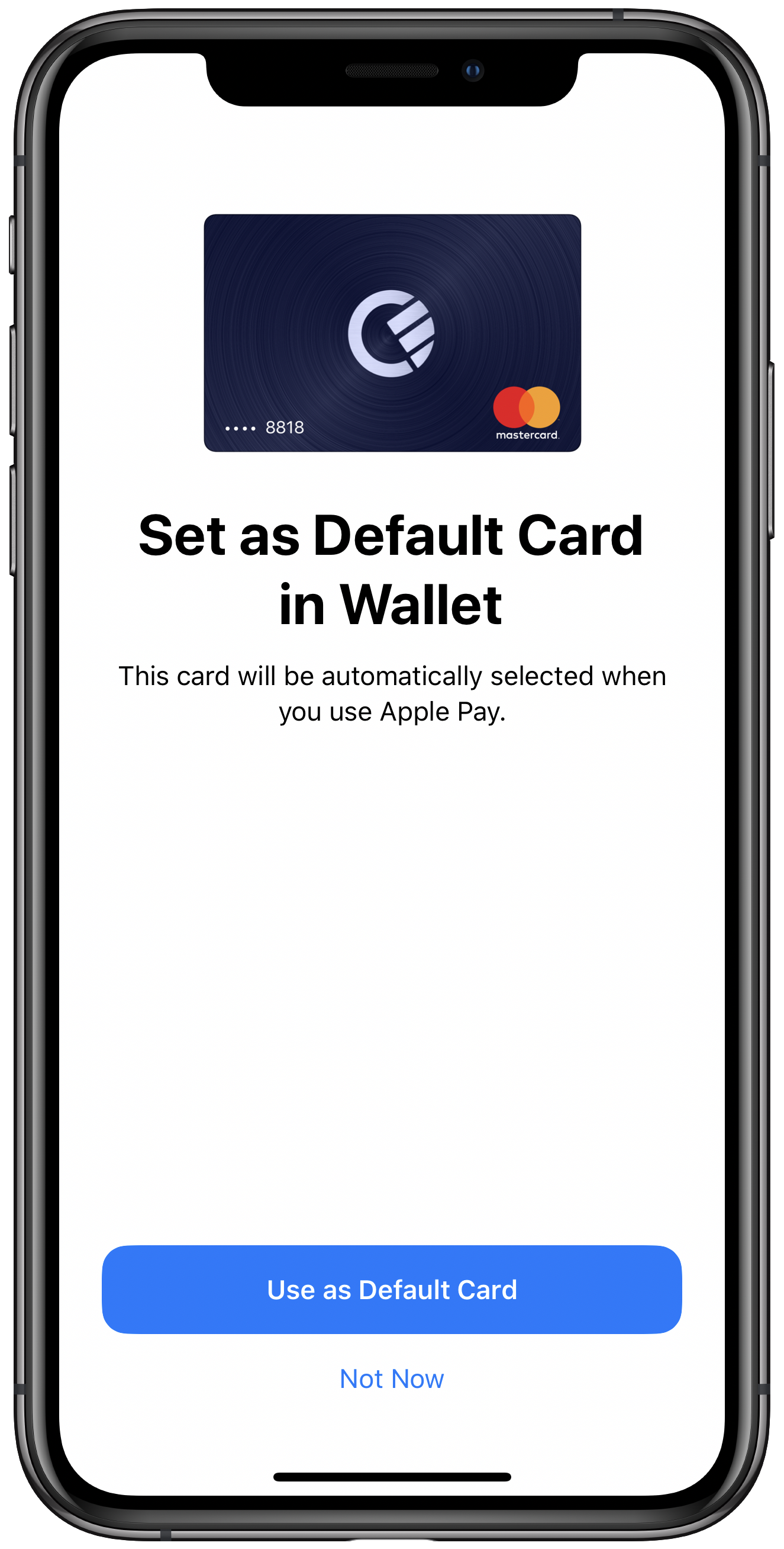 Default card in Apple Pay
